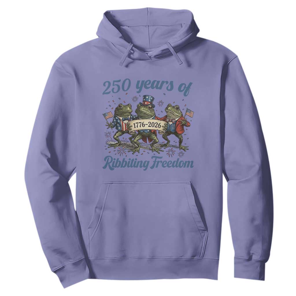 Funny Frog 250 Years Of Ribbiting Freedom Hoodie TS12 Violet Print Your Wear
