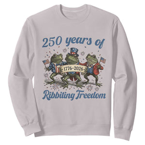 Funny Frog 250 Years Of Ribbiting Freedom Sweatshirt TS12 Ice Gray Print Your Wear