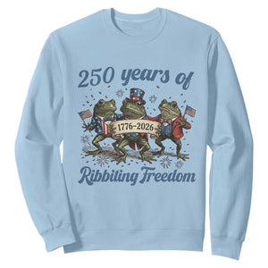 Funny Frog 250 Years Of Ribbiting Freedom Sweatshirt TS12 Light Blue Print Your Wear