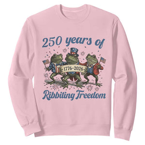 Funny Frog 250 Years Of Ribbiting Freedom Sweatshirt TS12 Light Pink Print Your Wear