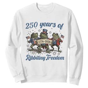 Funny Frog 250 Years Of Ribbiting Freedom Sweatshirt TS12 White Print Your Wear