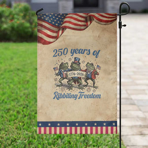 Funny Frog 250 Years Of Ribbiting Freedom Garden Flag TS12 Vintage Rustic Tan Navy Print Your Wear