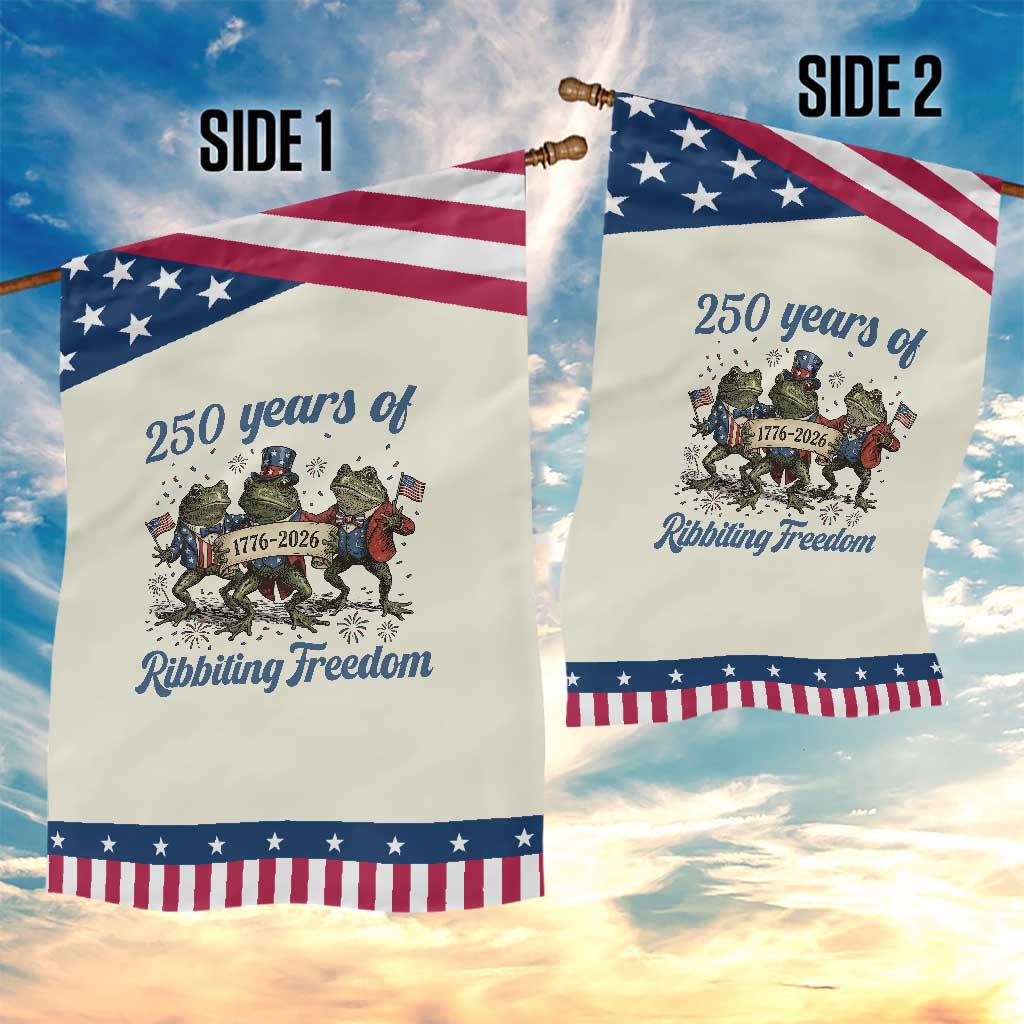 Funny Frog 250 Years Of Ribbiting Freedom Garden Flag TS12 Print Your Wear