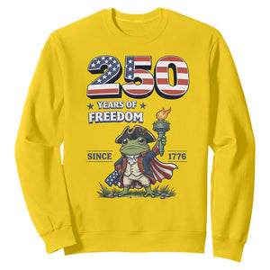 Patriotic Frog Raising The Torch Sweatshirt 250 Years Of Freedom TS12 Daisy Print Your Wear