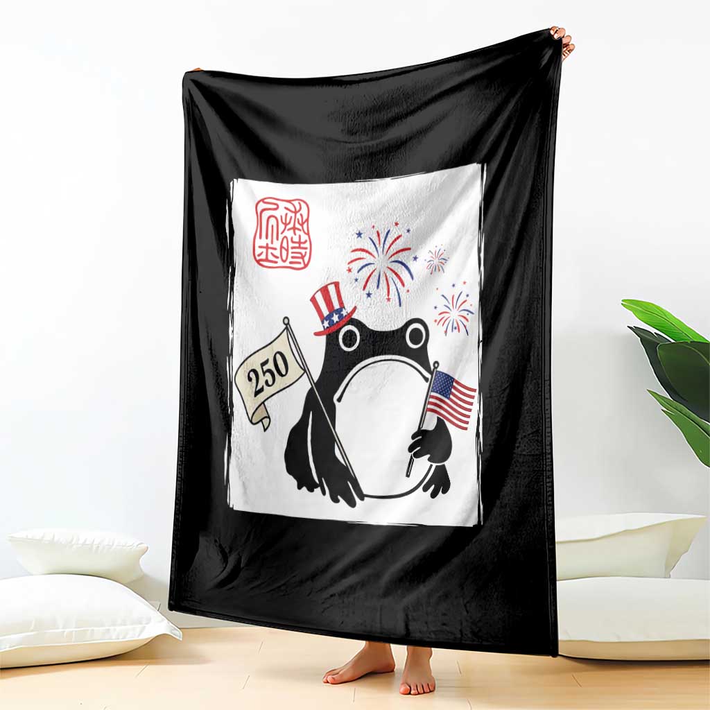 Funny Patriotic Grumpy Frog 250th Anniversary USA Throw Blanket TS12 Print Your Wear