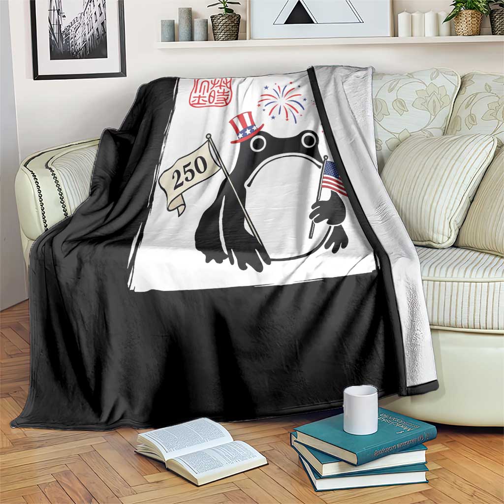 Funny Patriotic Grumpy Frog 250th Anniversary USA Throw Blanket TS12 Print Your Wear