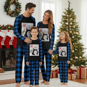 Funny Patriotic Grumpy Frog 250th Anniversary USA Plaid Pajama Set TS12 Blue Plaid Print Your Wear