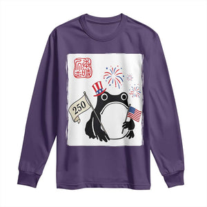 Funny Patriotic Grumpy Frog 250th Anniversary USA Long Sleeve Shirt TS12 Purple Print Your Wear