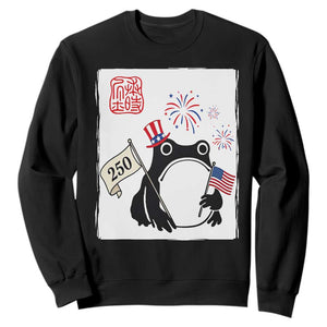 Funny Patriotic Grumpy Frog 250th Anniversary USA Sweatshirt TS12 Black Print Your Wear