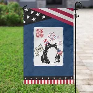 Funny Patriotic Grumpy Frog 250th Anniversary USA Garden Flag TS12 Classic Blue Black Print Your Wear