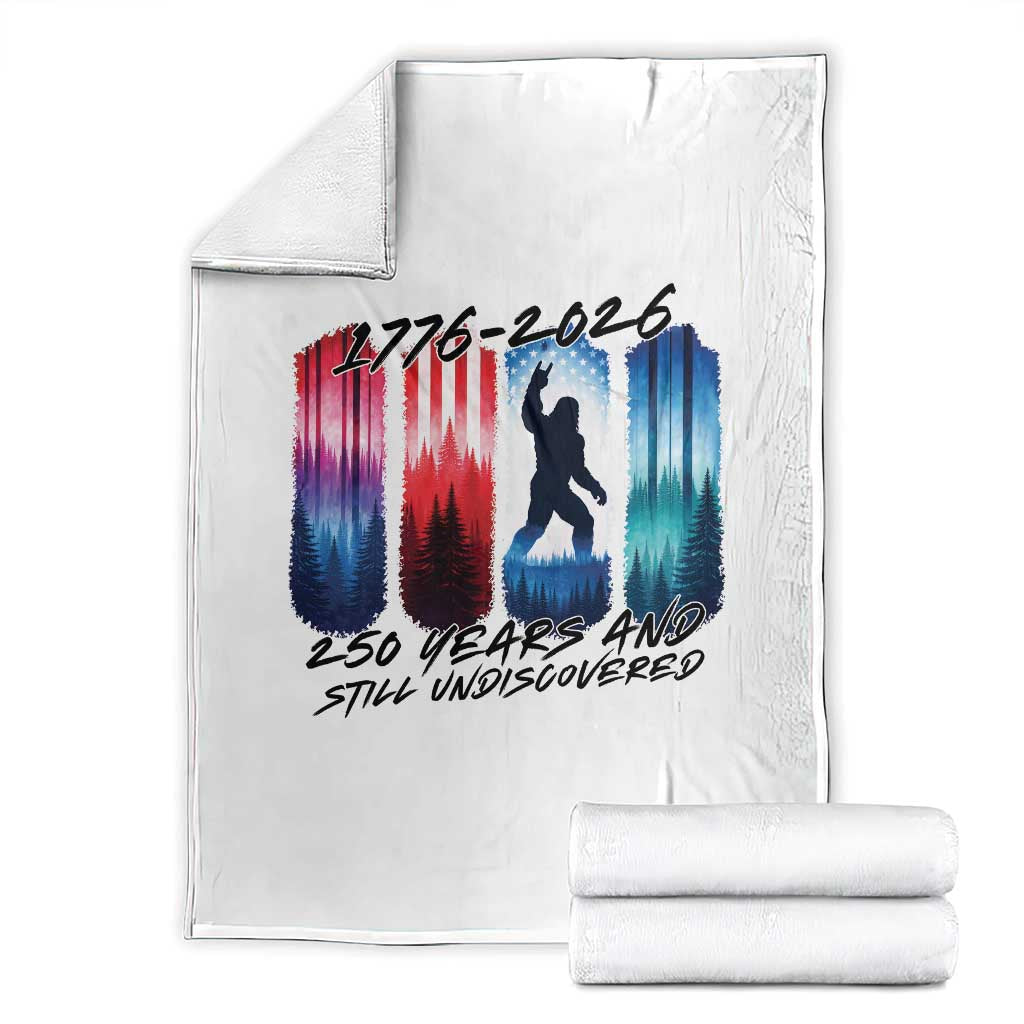 Funny Patriotic Bigfoot Throw Blanket 250 Years And Still Undiscovered TS12 White Print Your Wear