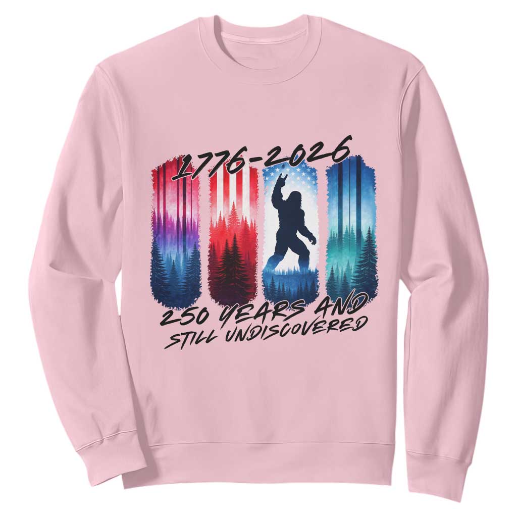 Funny Patriotic Bigfoot Sweatshirt 250 Years And Still Undiscovered TS12 Light Pink Print Your Wear
