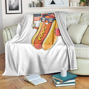 Funny Patriotic Hotdog Throw Blanket USA 250th Anniversary TS12 Print Your Wear