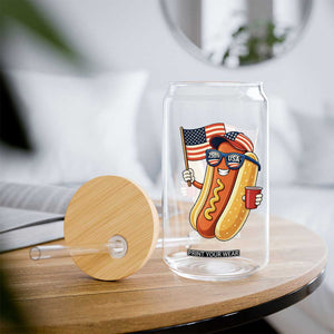 Funny Patriotic Hotdog Glass Can USA 250th Anniversary TS12 Print Your Wear