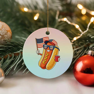 Funny Patriotic Hotdog Ceramic Ornament USA 250th Anniversary TS12 1pc Pastel Print Your Wear