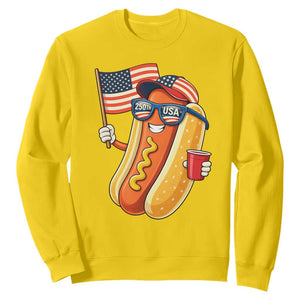 Funny Patriotic Hotdog Sweatshirt USA 250th Anniversary TS12 Daisy Print Your Wear