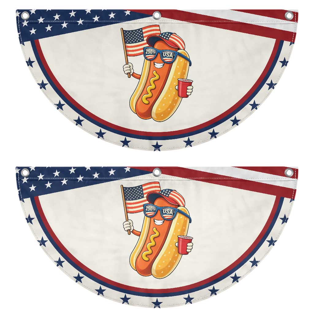 Funny Hotdog Patriotic Fan Flag USA 250th Anniversary TS12 2pcs pack Classic Beige Print Your Wear