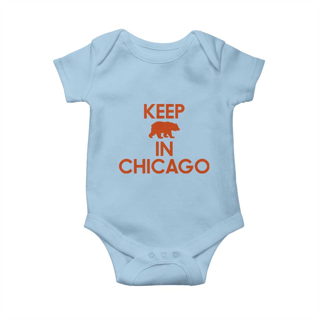 Keep Bear In Chicago CFB Baby Onesie Gift For Sports Fan TS12 Light Blue Print Your Wear