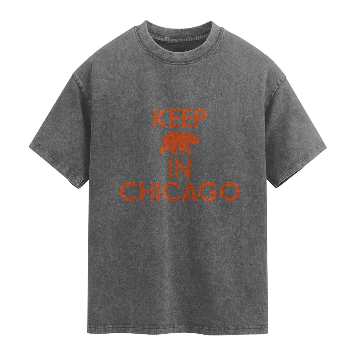 Keep Bear In Chicago CFB Washed Cotton T-Shirt Gift For Sports Fan