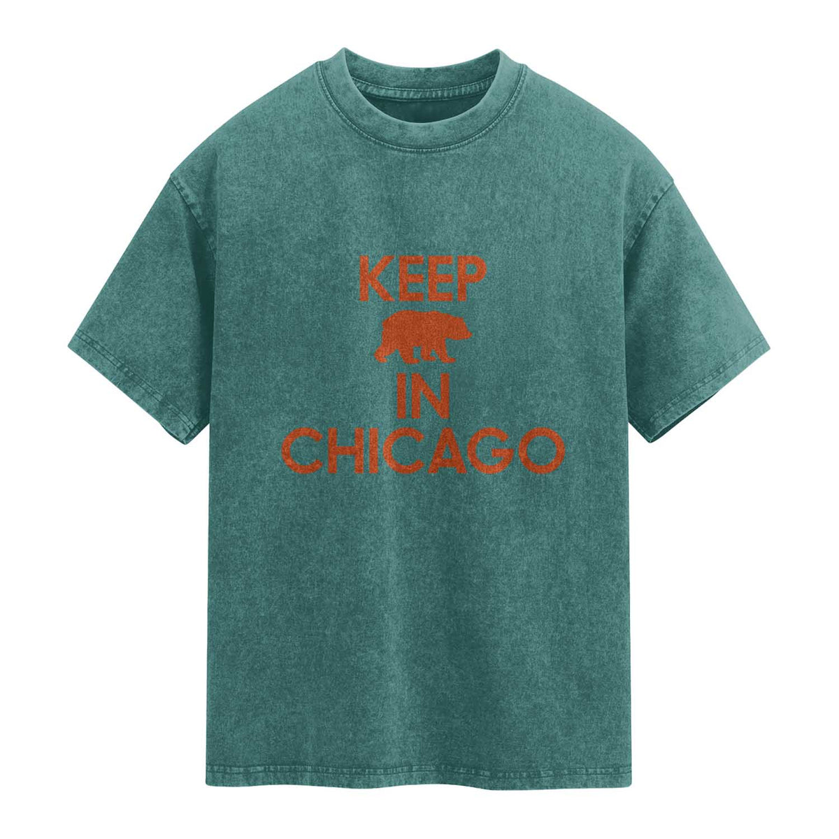 Keep Bear In Chicago CFB Washed Cotton T-Shirt Gift For Sports Fan