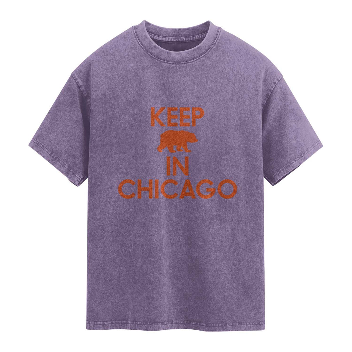 Keep Bear In Chicago CFB Washed Cotton T-Shirt Gift For Sports Fan