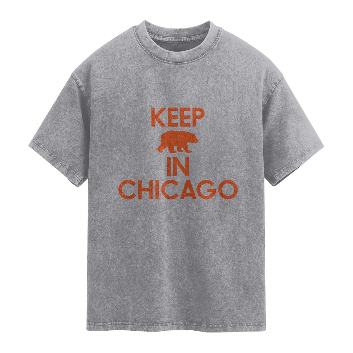Keep Bear In Chicago CFB Washed Cotton T-Shirt Gift For Sports Fan