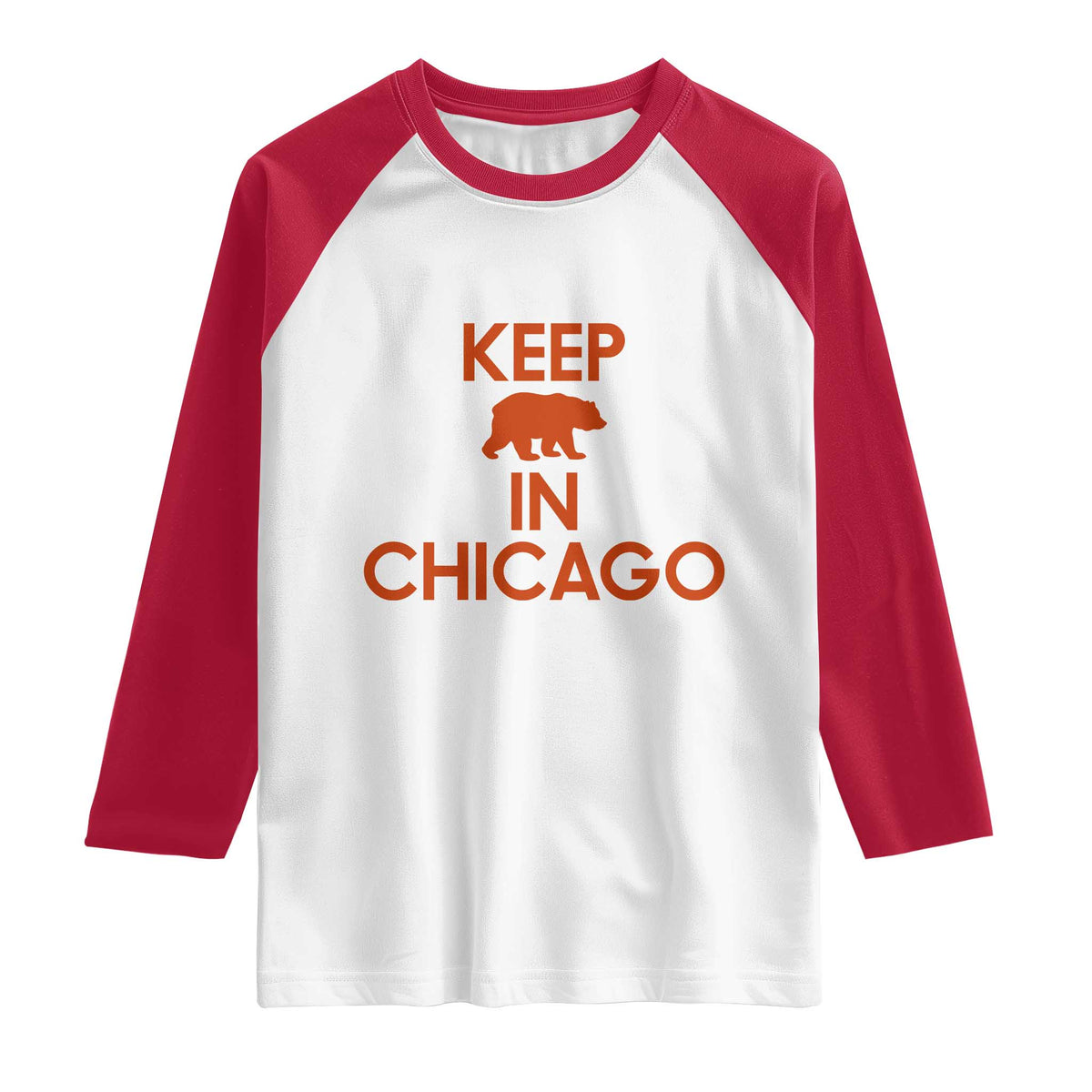 Keep Bear In Chicago CFB Raglan Shirt Gift For Sports Fan TS12 White Red Print Your Wear