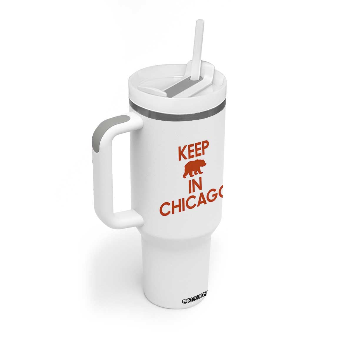 Keep Bear In Chicago CFB Tumbler With Handle Gift For Sports Fan TS12 Print Your Wear