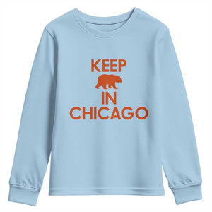 Keep Bear In Chicago CFB Youth Sweatshirt Gift For Sports Fan TS12 Light Blue Print Your Wear