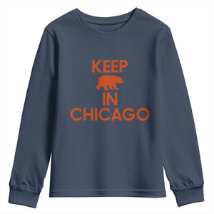 Keep Bear In Chicago CFB Youth Sweatshirt Gift For Sports Fan TS12 Navy Print Your Wear