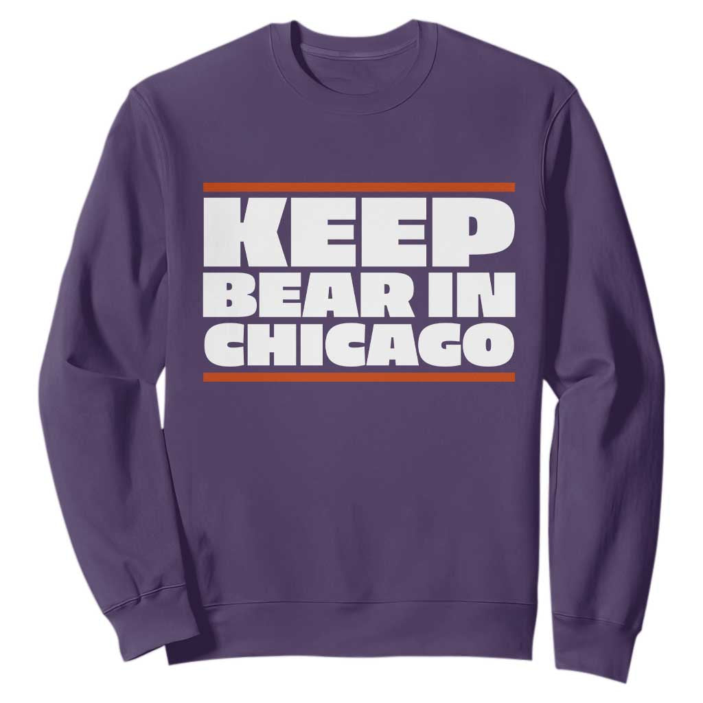 Keep Bear In Chicago CFB Sweatshirt Funny Football Fan Pride TS12 Purple Print Your Wear