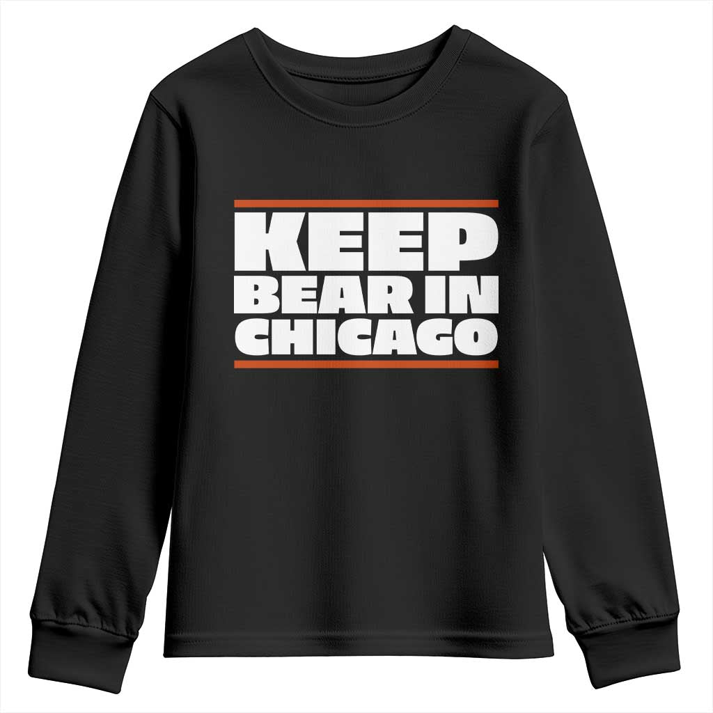 Keep Bear In Chicago CFB Youth Sweatshirt Funny Football Fan Pride TS12 Black Print Your Wear