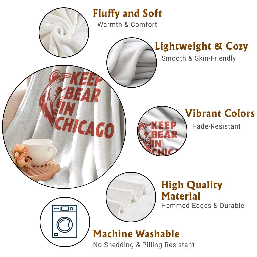Keep Bear In Chicago CFB Throw Blanket Gift For Sports Lovers TS12 Print Your Wear