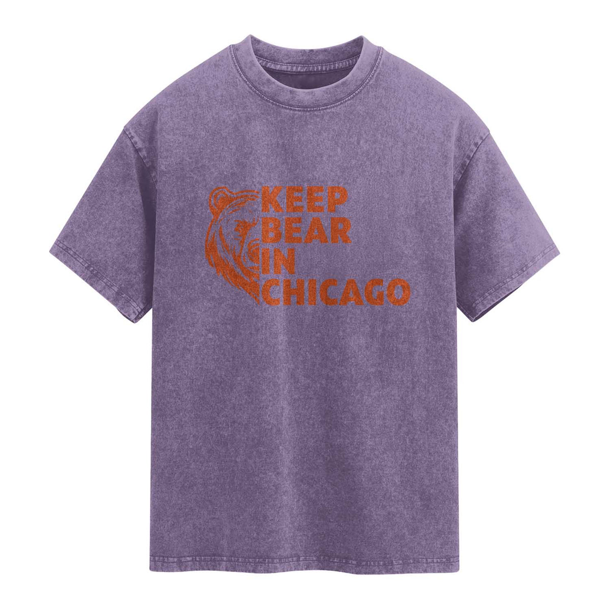 Keep Bear In Chicago CFB Washed Cotton T-Shirt Gift For Sports Lovers