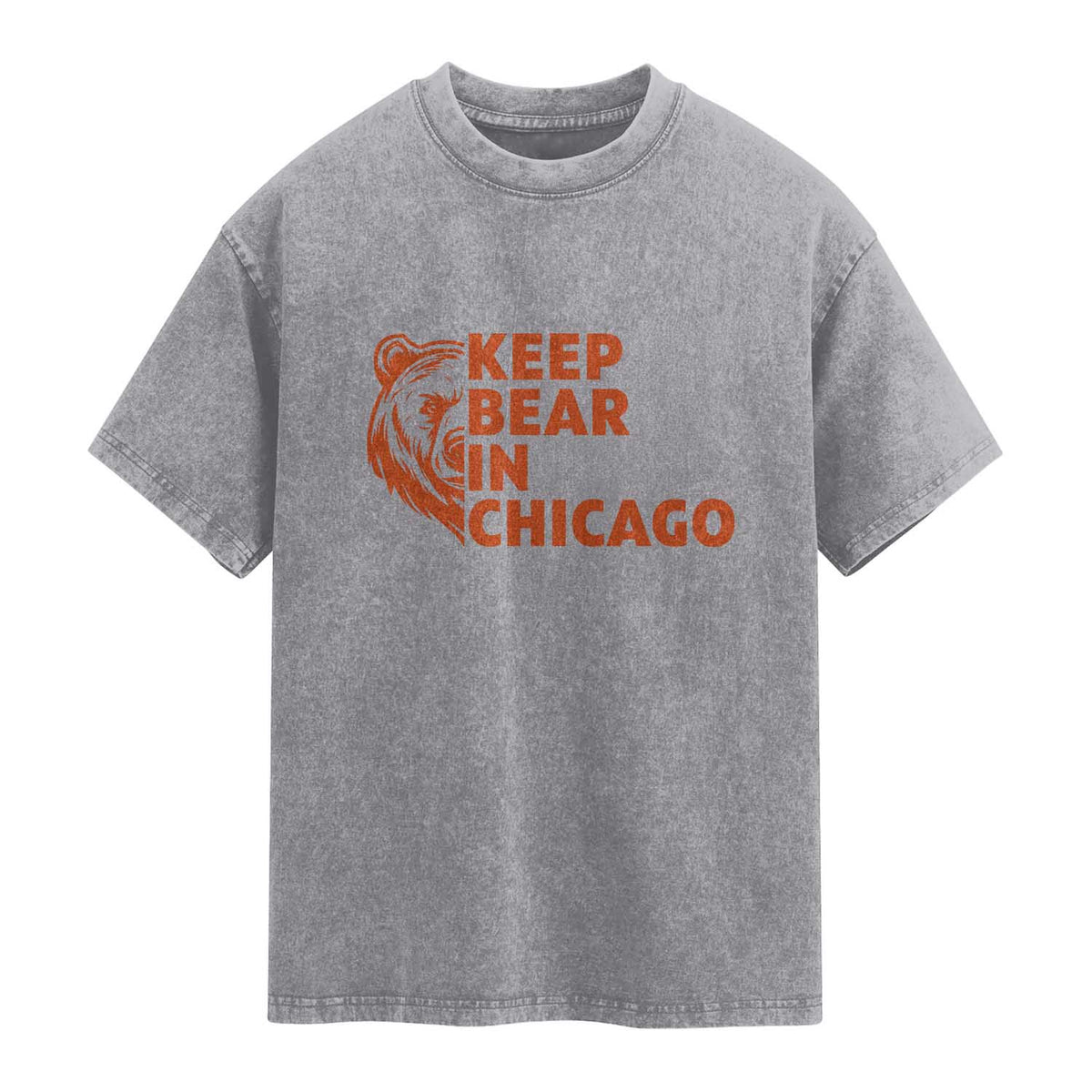 Keep Bear In Chicago CFB Washed Cotton T-Shirt Gift For Sports Lovers