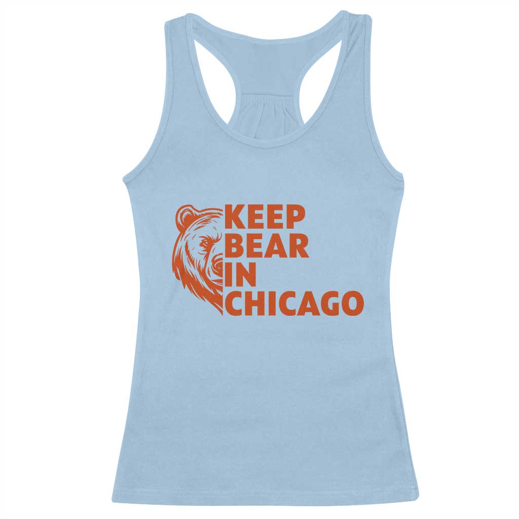 Keep Bear In Chicago CFB Racerback Tank Top Gift For Sports Lovers TS12 Light Blue Print Your Wear