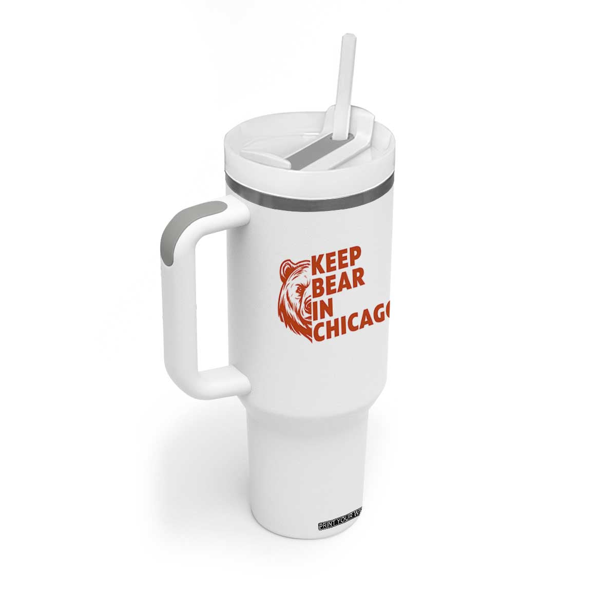 Keep Bear In Chicago CFB Tumbler With Handle Gift For Sports Lovers TS12 Print Your Wear
