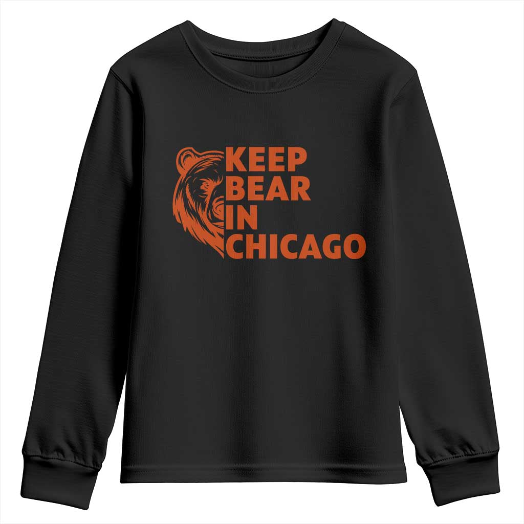 Keep Bear In Chicago CFB Youth Sweatshirt Gift For Sports Lovers TS12 Black Print Your Wear