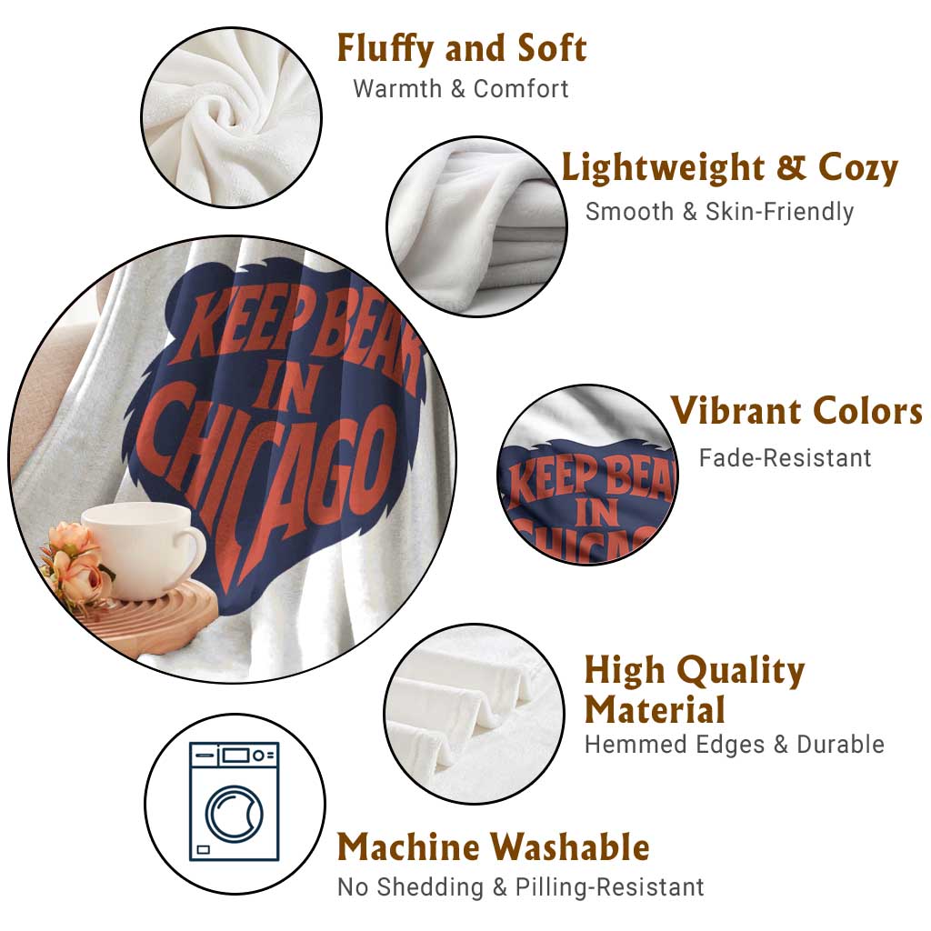 Keep Bear In Chicago CFB Throw Blanket Gift For Football Lovers TS12 Print Your Wear