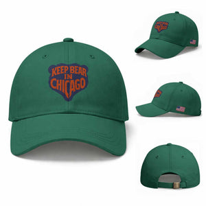 Keep Bear In Chicago CFB Baseball Cap Gift For Football Lovers TS12 Baseball Cap Universal Fit Irish Green Print Your Wear