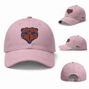 Keep Bear In Chicago CFB Baseball Cap Gift For Football Lovers TS12 Baseball Cap Universal Fit Light Pink Print Your Wear