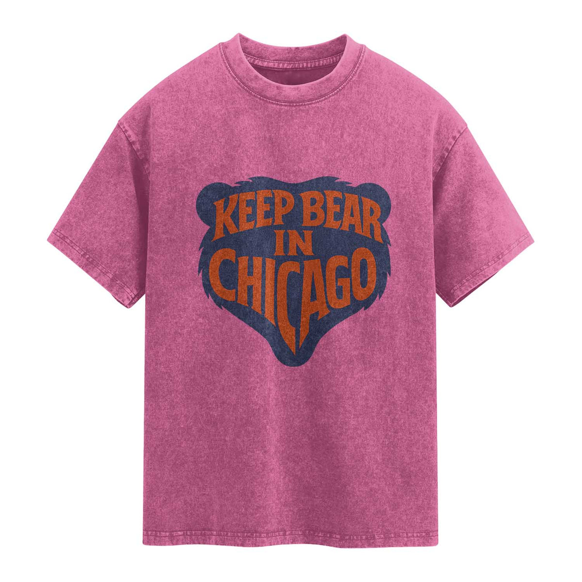 Keep Bear In Chicago CFB Washed Cotton T-Shirt Gift For Football Lovers