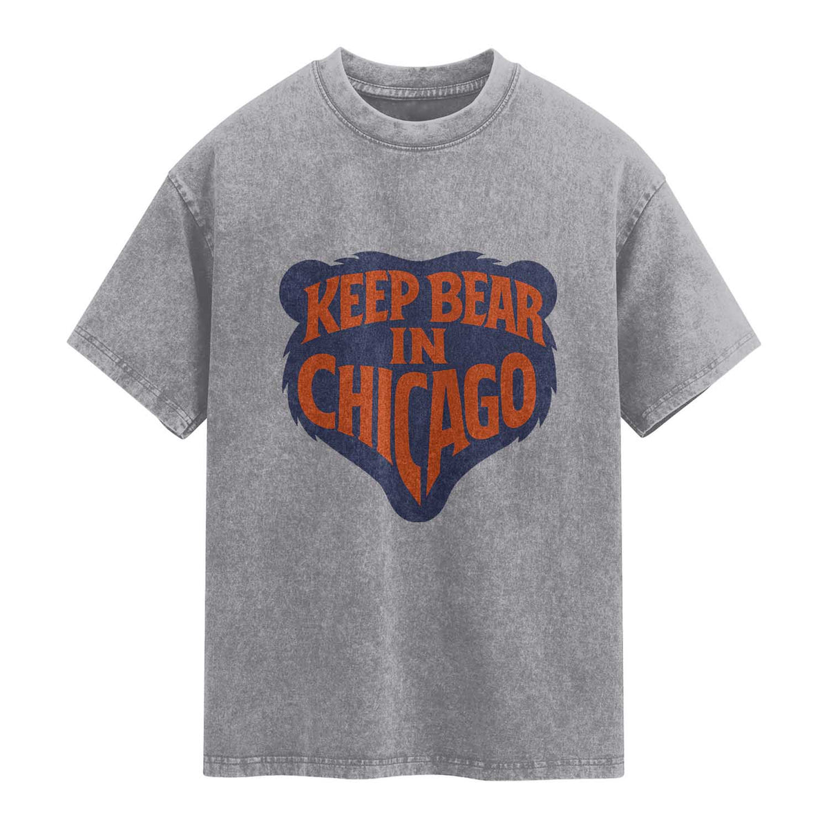 Keep Bear In Chicago CFB Washed Cotton T-Shirt Gift For Football Lovers