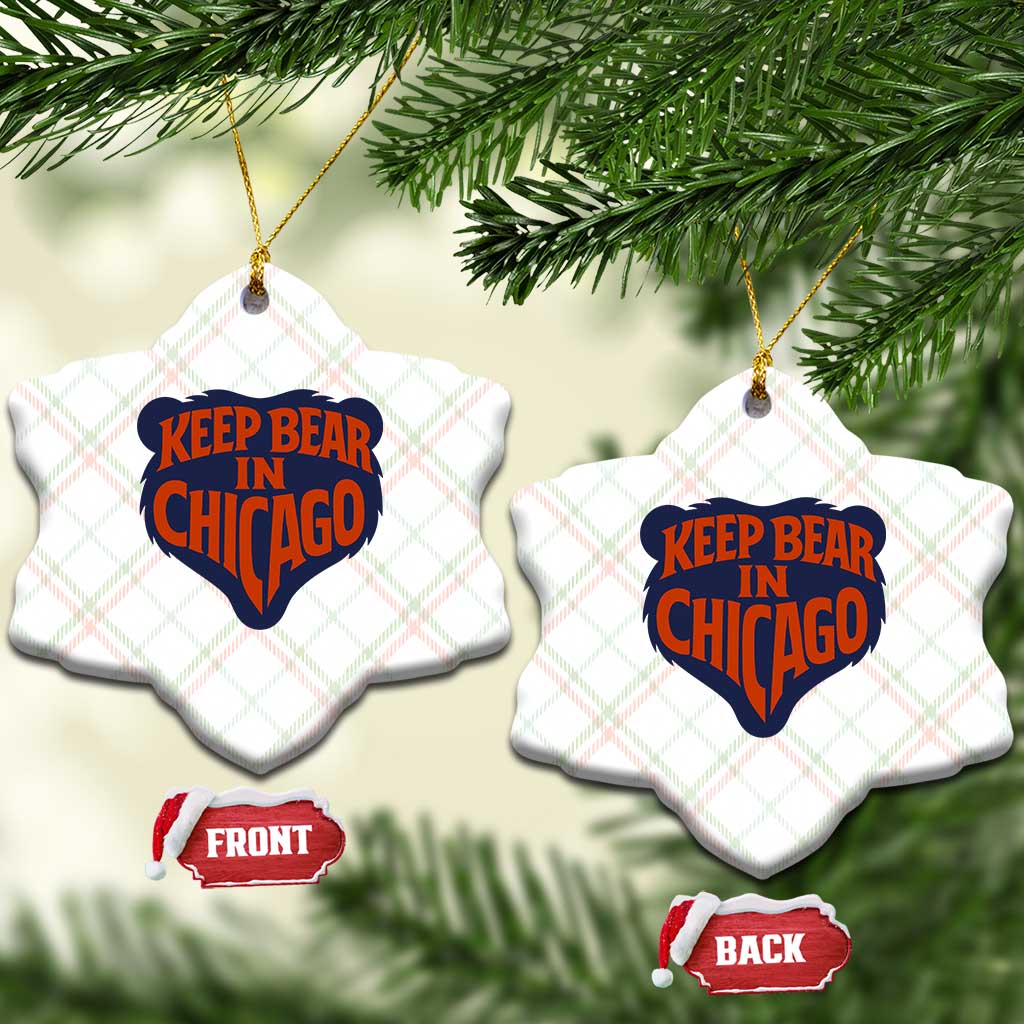 Keep Bear In Chicago CFB Ceramic Ornament Gift For Football Lovers TS12 Print Your Wear