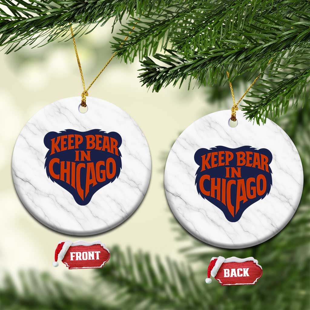 Keep Bear In Chicago CFB Ceramic Ornament Gift For Football Lovers TS12 1pc White Marble Print Your Wear
