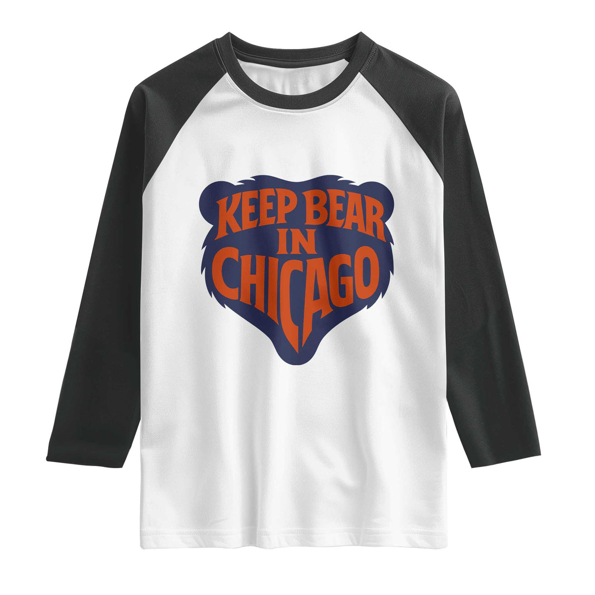 Keep Bear In Chicago CFB Raglan Shirt Gift For Football Lovers TS12 White Black Print Your Wear