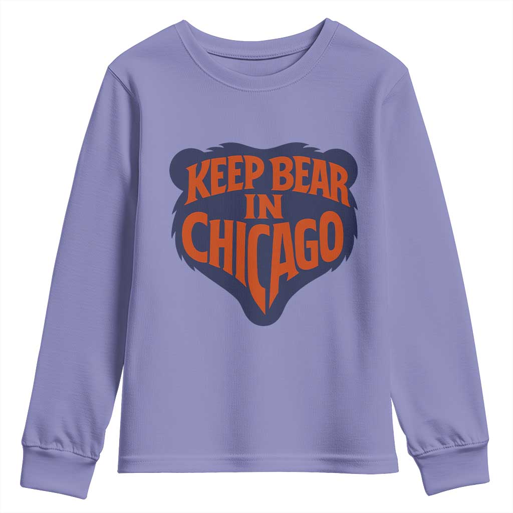 Keep Bear In Chicago CFB Youth Sweatshirt Gift For Football Lovers TS12 Violet Print Your Wear