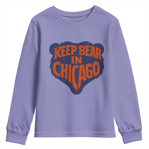 Keep Bear In Chicago CFB Youth Sweatshirt Gift For Football Lovers TS12 Violet Print Your Wear