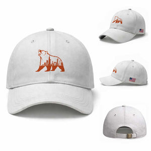 Chicago Skyline Bear Baseball Cap Urban Streetwear Gift TS12 Baseball Cap Universal Fit White Print Your Wear