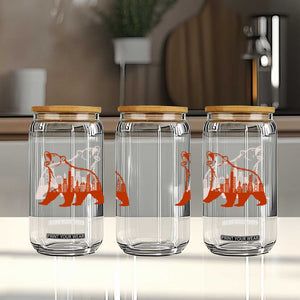Chicago Skyline Bear Glass Can Urban Streetwear Gift TS12 Print Your Wear